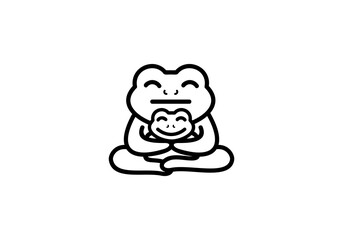 Obraz premium Simple Frog Logo Design Vector Template