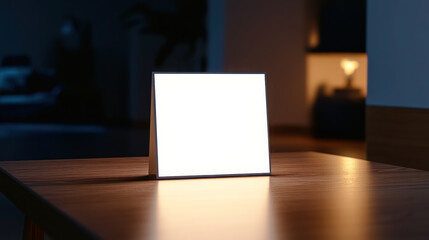 Fototapeta premium modern blank advertising lightbox in a cozy room setting