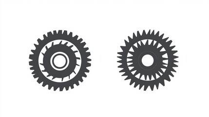 Circular saw blade icon A line illustration representing a steelcutting machine or circular saw blade silhouette