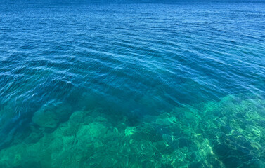 Blue sea water beautiful seascape background.