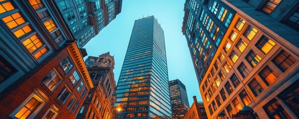  modern cityscape with towering skyscrapers