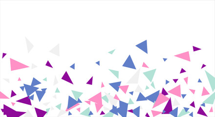 Frame of colored triangles abstract geometric pattern. Can be used as poster, banner, border, background, wallpaper, card, print, web. Vector illustration.