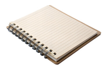 Open spiral notebook with ruled lines ready for writing