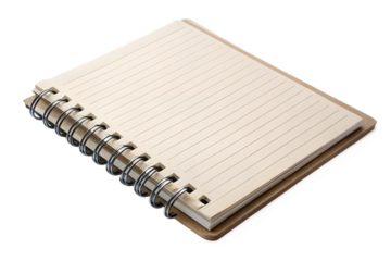 Open spiral notebook with ruled lines ready for writing