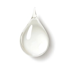 Gel serum texture. Clear cosmetic cream drop. Liquid skincare product swatch isolated on white background. Generative Ai