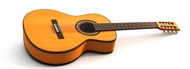 Guitar classic isolated on white background. Angled view. Musical instrument concept. Generative Ai
