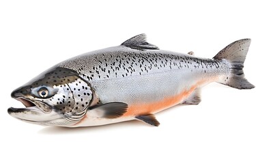 Naklejka premium salmon isolated on white background. Generative Ai
