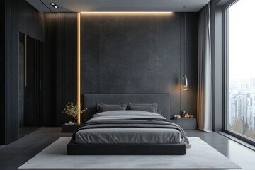 Contemporary Master Bedroom with Elegant Design and Upscale Furniture
