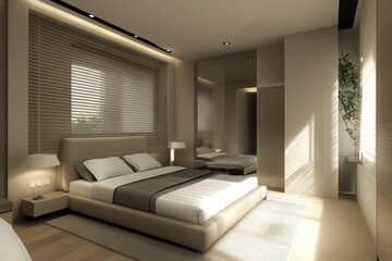 Upscale Master Bedroom Interior Design with Elegant Lighting and Cozy Atmosphere