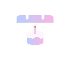 Birthday calendar icon. Holiday celebration, event, party, schedule concept. Flat vector design isolated illustration.