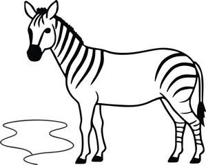 Fun Zebra Vector Illustration for Kids Coloring and Imagination

