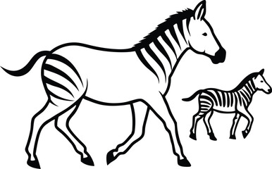 Obraz premium Striped Zebra Vector Art for Children’s Coloring and Creative Fun 