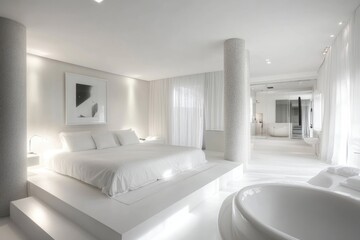 Luxurious Master Bedroom Interior with Modern Bathroom Design
