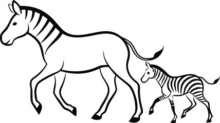Playful Zebra Vector Illustration for Kids Coloring and Learning Fun
