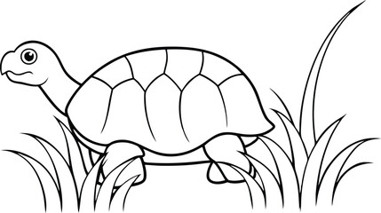 Vector Art of Toad Hopping by Jungle Pond for Children to Color
