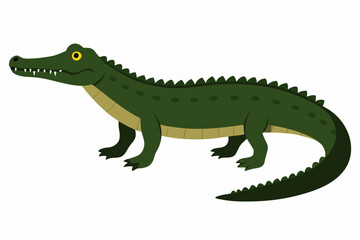 This is a detailed vector artwork of a Nile Crocodile in the savanna, perfect for wildlife-themed digital designs, nature illustrations, and educational projects.