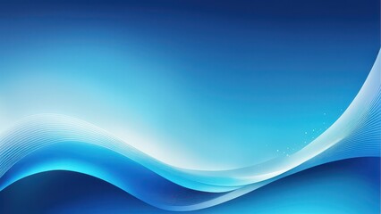 Obraz premium A smooth gradient of blue tones with flowing wave patterns, ideal for backgrounds or digital designs.