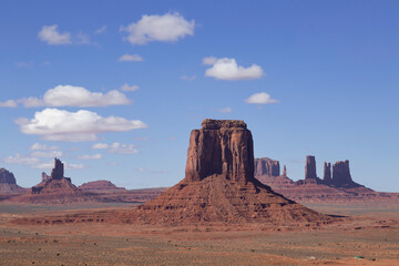 Monument Valley Rock Formations with Blue Sky