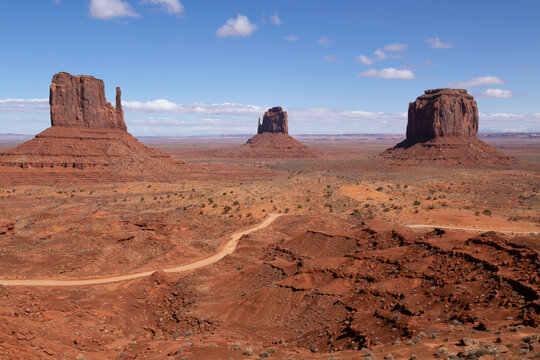 Monument Valley Rock Formations with Blue Sky