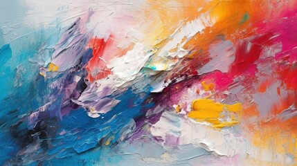 Oil paint drawing. Abstract colored background