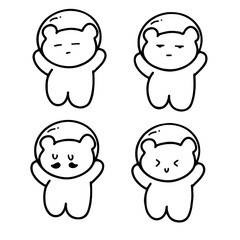 Bear Wearing a Glass Helmet, Astronaut