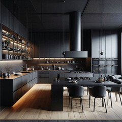 modern black kitchen