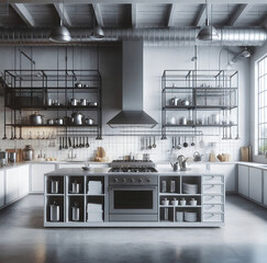 industrial kitchen interior