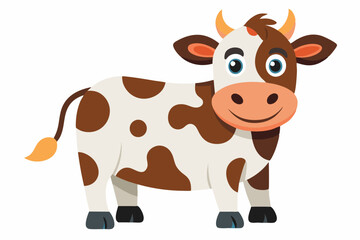 cartoon isoCartoon cow vector art illustration on white background lated on white