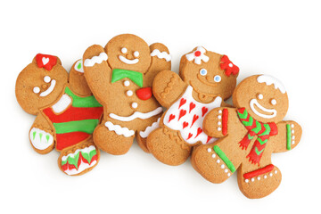 christmas gingerbread cookie isolated on white background