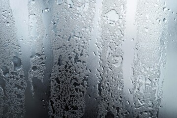 Frosted glass texture with condensation droplets forming an abstract pattern