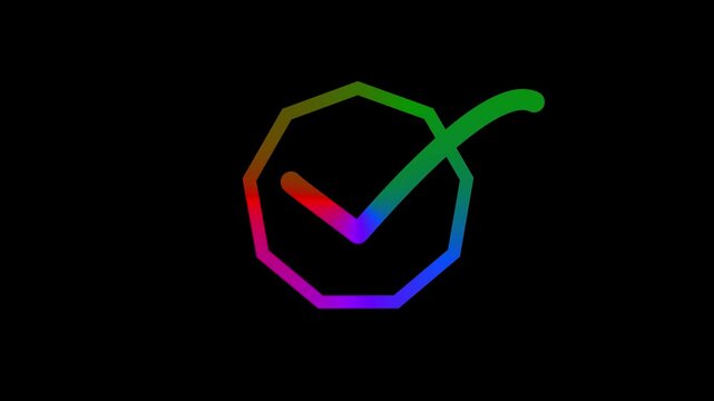 Social media verified user status badge concept. Tick mark icon