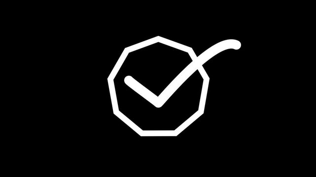 Social media verified user status badge concept. Tick mark icon