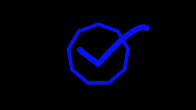 Social media verified user status badge concept. Tick mark icon