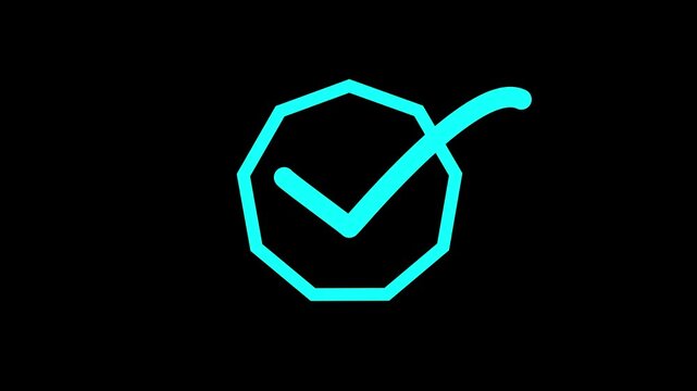 Social media verified user status badge concept. Tick mark icon