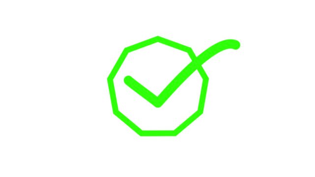 Social media verified user status badge concept. Tick mark icon