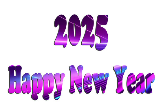 Happy New Year 2025 3d render of a symbol made of many spheres