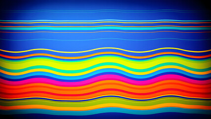 Abstract colorful 70s background vector. Vintage retro wallpaper with rainbow stripes and wavy lines. A 1970 color illustration suitable for posters, banners, decorative items . Generative AI