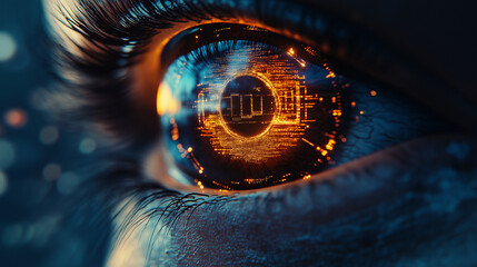 Biometric cybersecurity in information technology themed photo, cyber data security