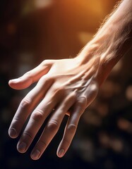 Fototapeta premium Hands Reaching for Unity: Overcoming Economic Inequality