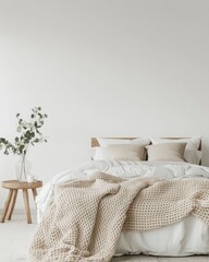 Scandinavian Bedroom Interior Design with Modern Furniture and White Walls