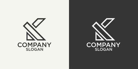 abstract initial k logo vector design