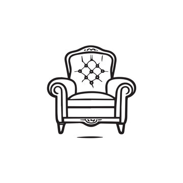 recommend clip art: Living room sofa or couch or divan icon silhouette . Home interior Furniture concept 