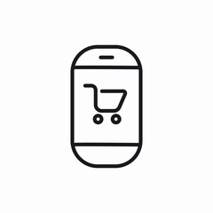 online store phone icon sign vector