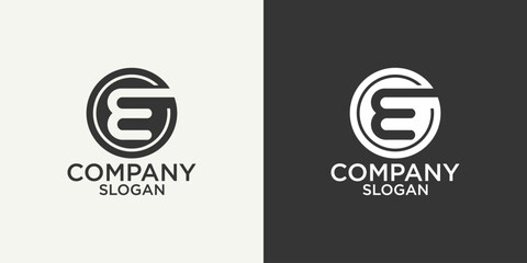  initial e abstract monogram logo vector design