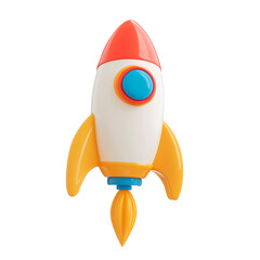 yellow 3d toy rocket