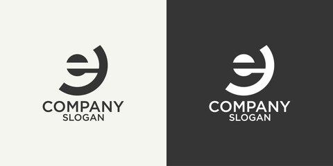 initial e abstract monogram logo vector design