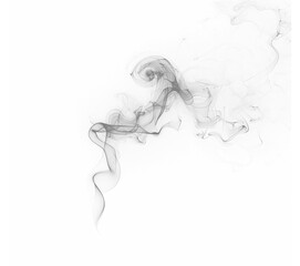 Wispy smoke tendrils gracefully ascend, creating an ethereal dance of translucent gray against a transparent background
