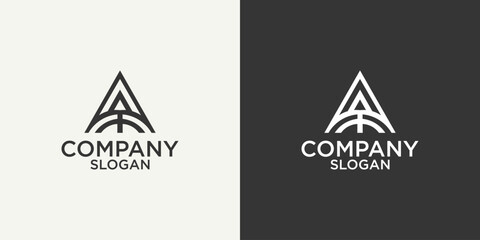 letter a simple abstract monogram logo design vector