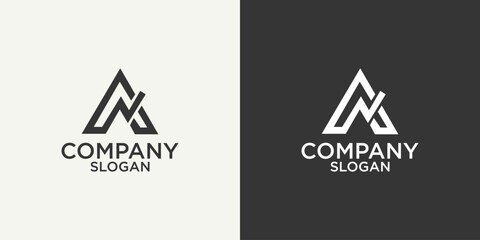 letter a simple abstract monogram logo design vector