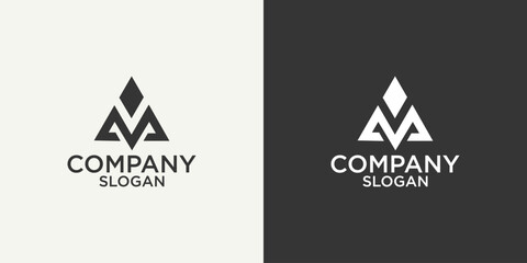 letter m abstract monogram logo design vector